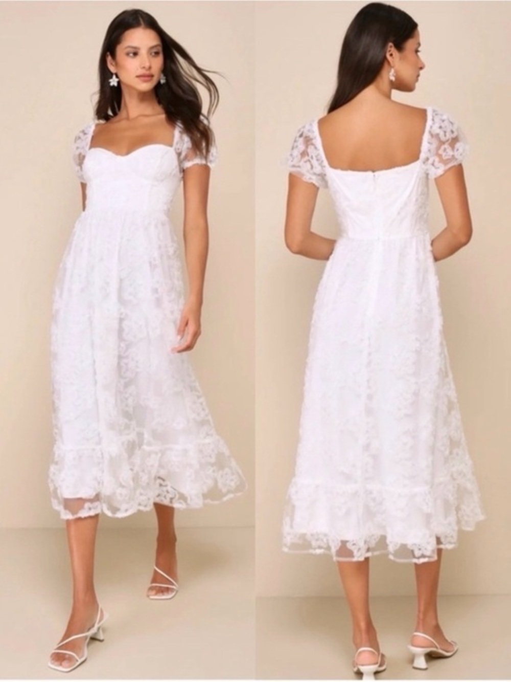 Lulus White Midi Dress